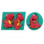 Yunko Dinosaur Shape 3 Hole Cake Decorating Fondant Silicone Mold Chocolate Candy Cupcake Mold N3