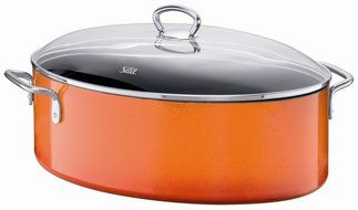 Silit Passion 8-1/4-Quart Oval Roasting Pan with Lid, Energy Red N3