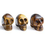 JOVIVI Hand Carved Natural Gemstone Healing Reiki Skull Head Statue Figurine 1.5 inches w/Box (Turquoise) N25