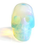 JOVIVI Hand Carved Natural Gemstone Healing Reiki Skull Head Statue Figurine 1.5 inches w/Box (Turquoise) N27