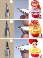 9Snail 5 pcs. Puff Russian Skirt Shape Stainless Steel Icing Piping Nozzles Pastry Decorating Tips Cake Cupcake... N2