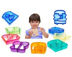 NIGHT Sandwich and bread Cutter Shapes for Kids - Set of 9 Crust &amp; Cookie Cutters - Dinosaurs, elephants, butterflies... N5