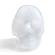 JOVIVI Hand Carved Natural Gemstone Healing Reiki Skull Head Statue Figurine 1.5 inches w/Box (Turquoise) N30