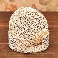 Figella Set of 6pcs Round Coffee Cup Mat PU Leather Placemat Coasters Cup Mats with Holder for Home Decoration... N8