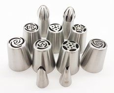 KOOTIPS 11pcs/ set Sphere Ball Tips Make Flowers and Leaf Tips Russian Icing Piping Nozzles Tips N2
