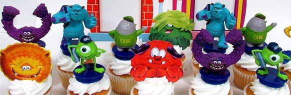 MONSTERS UNIVERSITY 14 Piece Birthday CUPCAKE Topper Set Featuring 8 Monsters University Figures and Decorative... N8