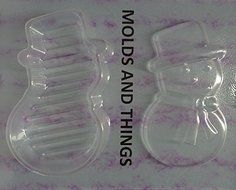 SNOWMAN POUR BOX chocolate candy mold with &copy; Molding Instruction - Set of 3