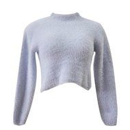 Blouse,BeautyVan Women Long-sleeved High-necked Shirt Umbilical Bottomed Plush Blouse (One Size, Gray) N14