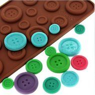 Wocuz Fastener Shape Candy Buttons Ice Cake Chocolate Sugar Craft Fondant Mold/tray Silicone Decorating Tools N2