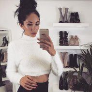 Blouse,BeautyVan Women Long-sleeved High-necked Shirt Umbilical Bottomed Plush Blouse (One Size, Gray) N18