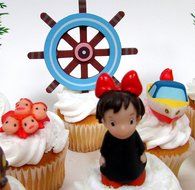 TOTORO and FRIENDS 18 Piece Birthday CUPCAKE Topper Set Featuring 14 Random Totoro and Friends Figures - Decorative... N4
