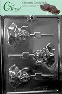 Cybrtrayd K126 Pirate Skull Lolly Chocolate Candy Mold with Exclusive Cybrtrayd Copyrighted Chocolate Molding...