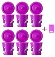 GOLOHO Reusable Purple K-cups Refillable capsule&amp; Freedom Smart Clip For Keurig 2.0 Single Brewing Systems N4