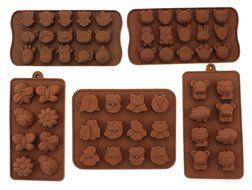 Zicome Silicone Animal Insect Chocolate Candy Making Mold Ice Cube Tray Set of 5