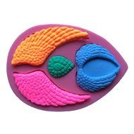 FLYMOR Cake Tools Angel Wings Shape Silicone 3D Fondant Mold,Pink N5