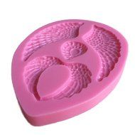 FLYMOR Cake Tools Angel Wings Shape Silicone 3D Fondant Mold,Pink N6