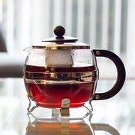 Stunning Glass Globe Teapot with Cozy Warmer, Borosilicate Glass, Beautiful Chrome Finish Tea Kettle &ndash; 9cm Stainless... N7
