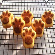 bouti1583 Silicone Cat Paw Charlotte Cake Baking Mold 1 Pcs with 6 Cavities N7