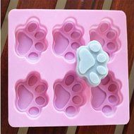 bouti1583 Silicone Cat Paw Charlotte Cake Baking Mold 1 Pcs with 6 Cavities N8
