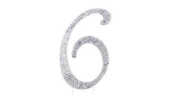 Number 2 Rhinestone Crystal Cake Topper Silver, Numbers, Letters for Wedding, Birthday, Anniversary, Party. Shine... N30