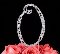 LOVENJOY with Gift Box Number 2 2nd Rhinestone Crystal Birthday Cake Topper Silver N5