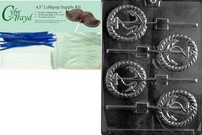 Cybrtrayd N028 Anchor Lolly Chocolate Candy Mold with Exclusive Cybrtrayd Copyrighted Chocolate Molding Instructions N3