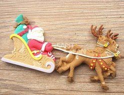 Christmas Santa Sled Deer Gifts Silicone Fondant Mold Chocolate Cake Cookie Biscuit Decor Gum Pastry Tool Kitchen... N3