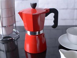 La Cafetiere Red Classic 6 Cup Stovetop Espresso N2