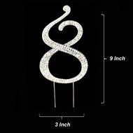 Number 2 Rhinestone Crystal Cake Topper Silver, Numbers, Letters for Wedding, Birthday, Anniversary, Party. Shine... N37