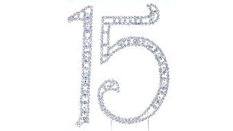 Number 2 Rhinestone Crystal Cake Topper Silver, Numbers, Letters for Wedding, Birthday, Anniversary, Party. Shine... N43