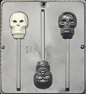 Skull Lollipop Chocolate Candy Mold Halloween 960