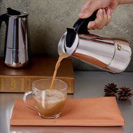2-Cup Stove Top Espresso Pot Coffee Maker Percolator, Stainless Steel N10