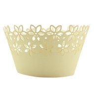 Adorox Daisy Flower Floral Filagree Design Pattern Decorative Cupcake Paper Wrapper Liners (Ivory (48 Pieces)) N5