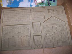 Pampered Chef Stoneware Gingerbread School Post Office Mold