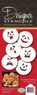 Designer Stencils 742 Mini Jack-o-Lantern Faces Cookie Stencils, Beige/semi-transparent N2