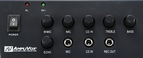 AMPLIVOX SW212 MITY-VOX AC / DC + "D" Battery Powered Portable Public Address (PA SYSTEM) w/ Wireless Lapel +... N2