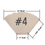 #4 Cone Paper Coffee Filters - Brown, Unbleached, Chlorine-free (#4, 100 Filters) N6