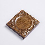 CCWY Ebony Quartet coaster solid wood Tea Cup Saucer heavy insulation Kung Fu tea ceremony accessories wholesale N3