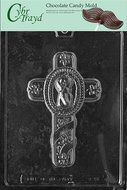 Cybrtrayd B051 Baby&#039;s Baptism Cross Chocolate Candy Mold with Exclusive Cybrtrayd Copyrighted Chocolate Molding...