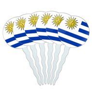 Set of 6 Cupcake Picks Toppers Decoration Country National Flag T-Z - Turkey National Country Flag N20