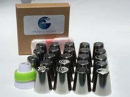 29 Pcs. Russian Piping Tips Professional Cake Decorating Icing Set with Quality Stainless Steel Nozzles by Kitchen...