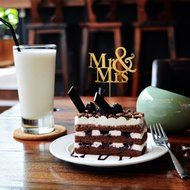 20 Pcs Gold Glitter Mr Mrs Cupcake Cake Toppers Pick Wedding Bridal Party