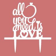 Art Words Wedding Cake Topper N2