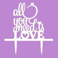 Art Words Wedding Cake Topper N3