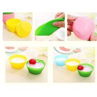 20 pcs Muffin Cupcake Mould Round Shape Silicone Bakeware Maker Mold Colored N4