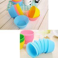 20 pcs Muffin Cupcake Mould Round Shape Silicone Bakeware Maker Mold Colored N5