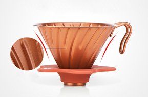 Diguo Coffee Dripper Cone Dripper Hand Drip Coffee V60 02 Filter, 2 Cups (Rose Gold) N3