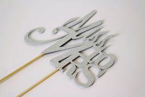 All About Details Silver Miss To Mrs Cake Topper N2