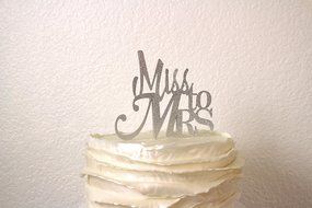 All About Details Silver Miss To Mrs Cake Topper N3