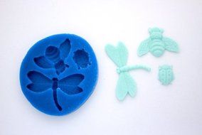 BEE DRAGONFLY LADYBUG SILICONE MOLD FOR FONDANT, GUM PASTE, CHOCOLATE, HARD CANDY, FIMO, CLAY, SOAPS